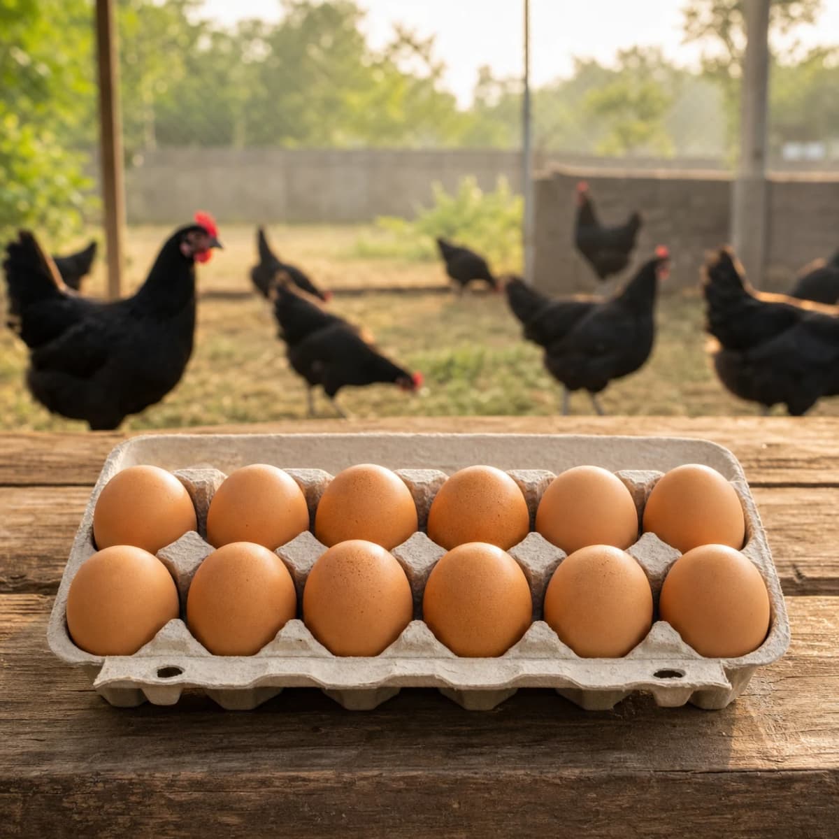 One dozen farm-fresh eggs with Growee Farms black hens